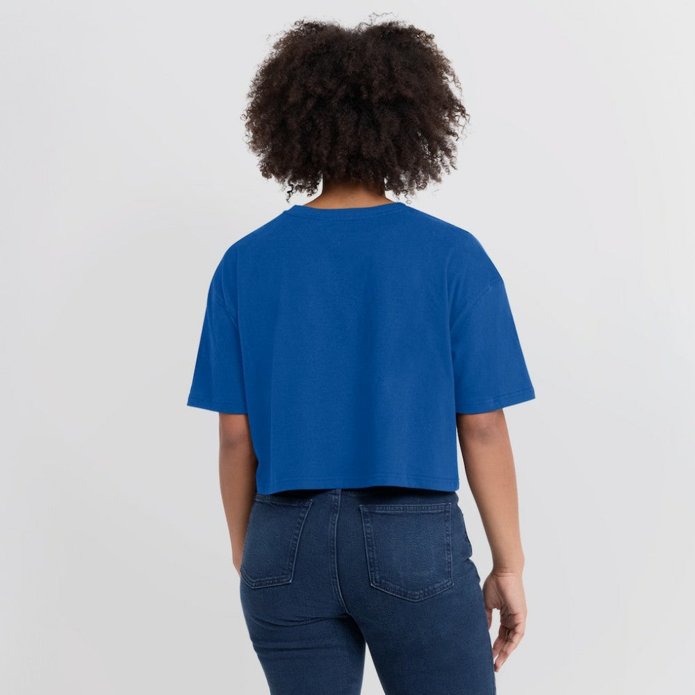 Royal Chicago Cubs Fanatics Women's Elements Super Soft Boxy Cropped T-Shirt