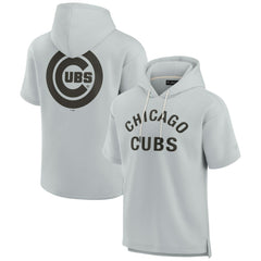 Gray Chicago Cubs Fanatics Unisex Elements Super Soft Fleece Short Sleeve Pullover Hoodie