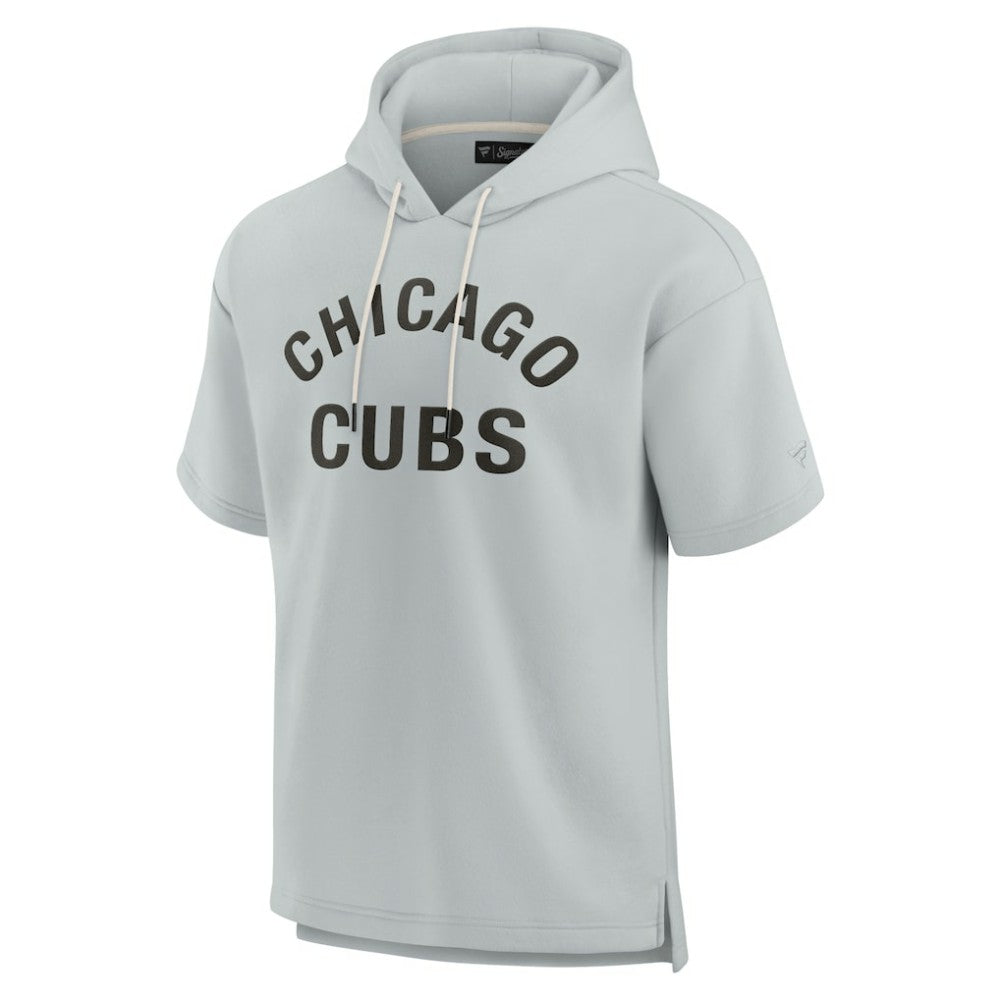 Gray Chicago Cubs Fanatics Unisex Elements Super Soft Fleece Short Sleeve Pullover Hoodie
