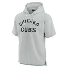 Gray Chicago Cubs Fanatics Unisex Elements Super Soft Fleece Short Sleeve Pullover Hoodie