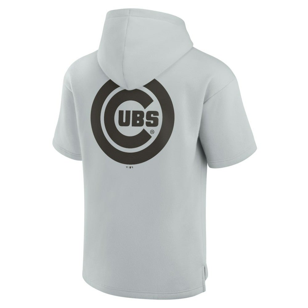 Gray Chicago Cubs Fanatics Unisex Elements Super Soft Fleece Short Sleeve Pullover Hoodie
