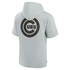 Gray Chicago Cubs Fanatics Unisex Elements Super Soft Fleece Short Sleeve Pullover Hoodie
