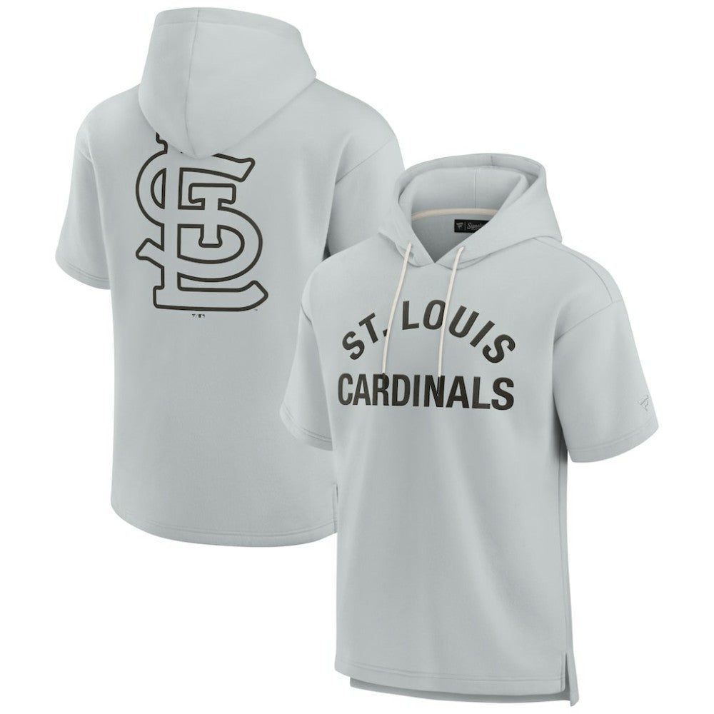 Gray St. Louis Cardinals Fanatics Unisex Elements Super Soft Fleece Short Sleeve Pullover Hoodie