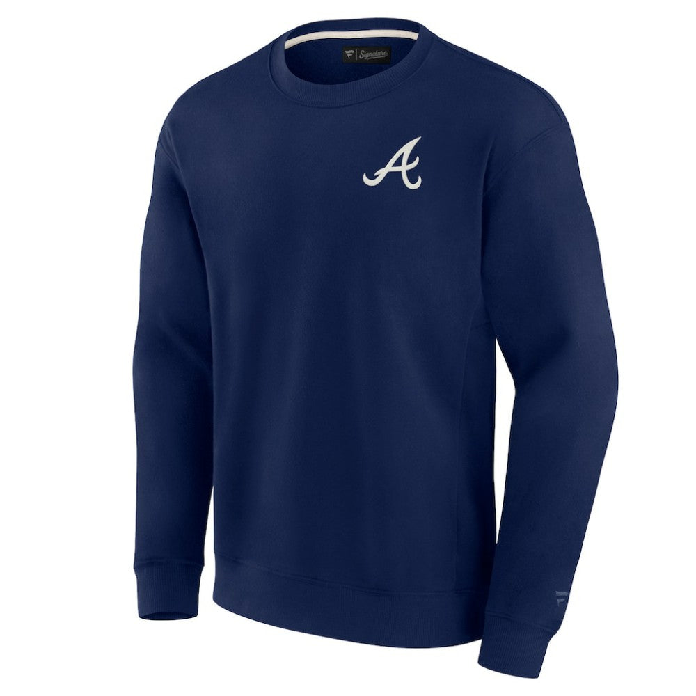 Navy Atlanta Braves Fanatics Unisex Super Soft Pullover Crew Sweatshirt
