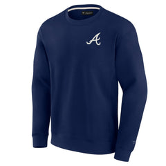 Navy Atlanta Braves Fanatics Unisex Super Soft Pullover Crew Sweatshirt