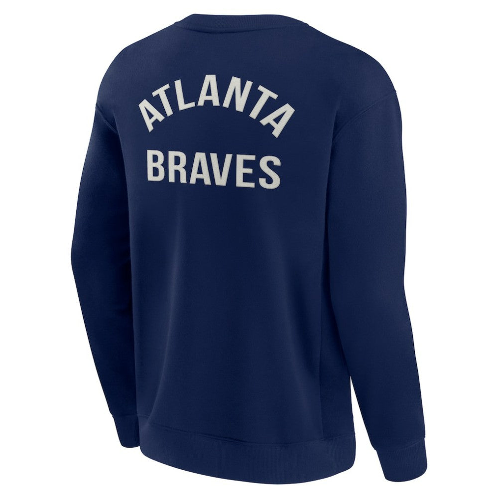 Navy Atlanta Braves Fanatics Unisex Super Soft Pullover Crew Sweatshirt