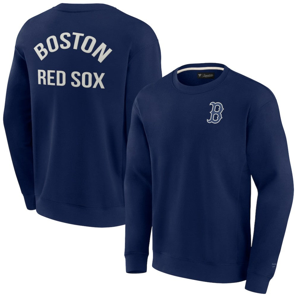 Navy Boston Red Sox Fanatics Unisex Super Soft Pullover Crew Sweatshirt