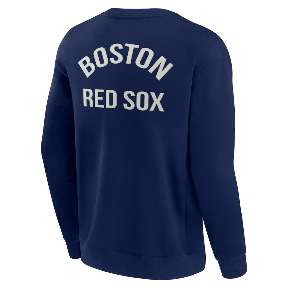 Navy Boston Red Sox Fanatics Unisex Super Soft Pullover Crew Sweatshirt