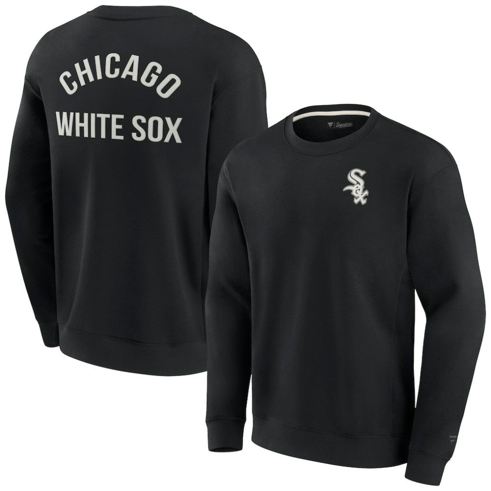 Black Chicago White Sox Fanatics Unisex Super Soft Pullover Crew Sweatshirt