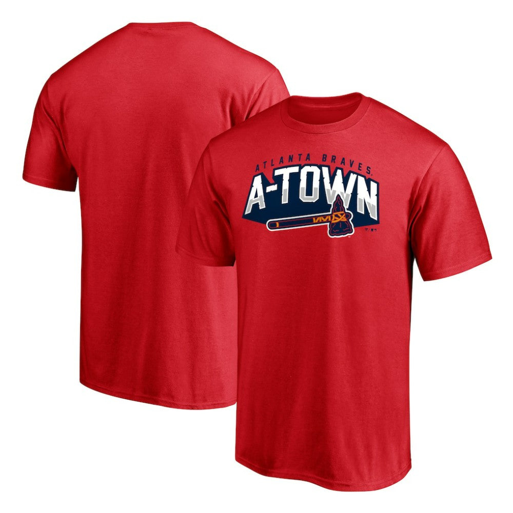 Red Atlanta Braves Hometown Collection Paint The Black T-Shirt
