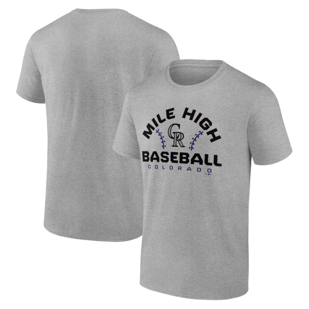 Heather Gray Colorado Rockies Team Go For Two T-Shirt