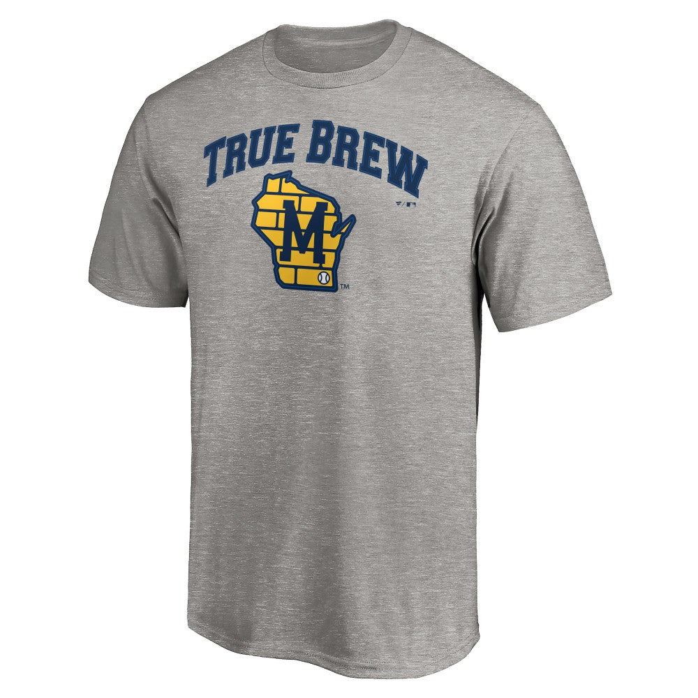 Heather Gray Milwaukee Brewers Team Heater T-Shirt
