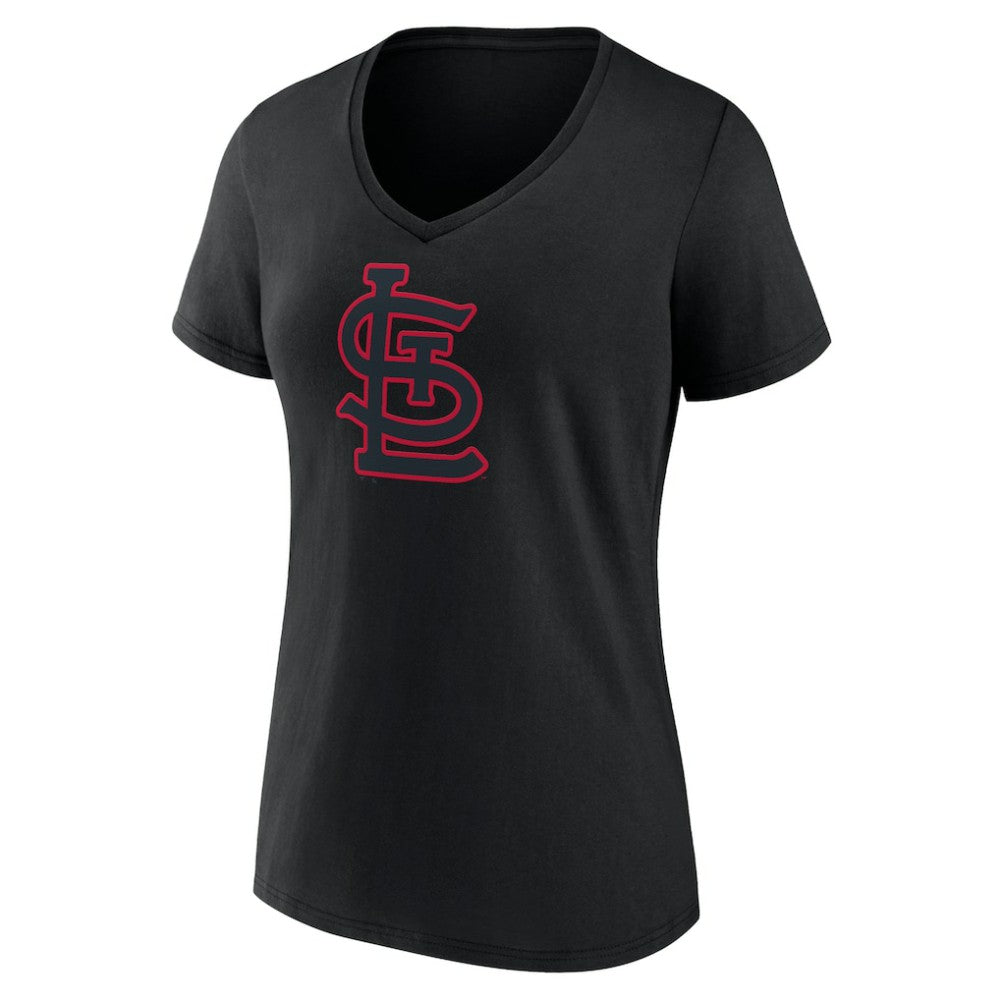 Black St. Louis Cardinals Women's Rough Diamond V-Neck T-Shirt