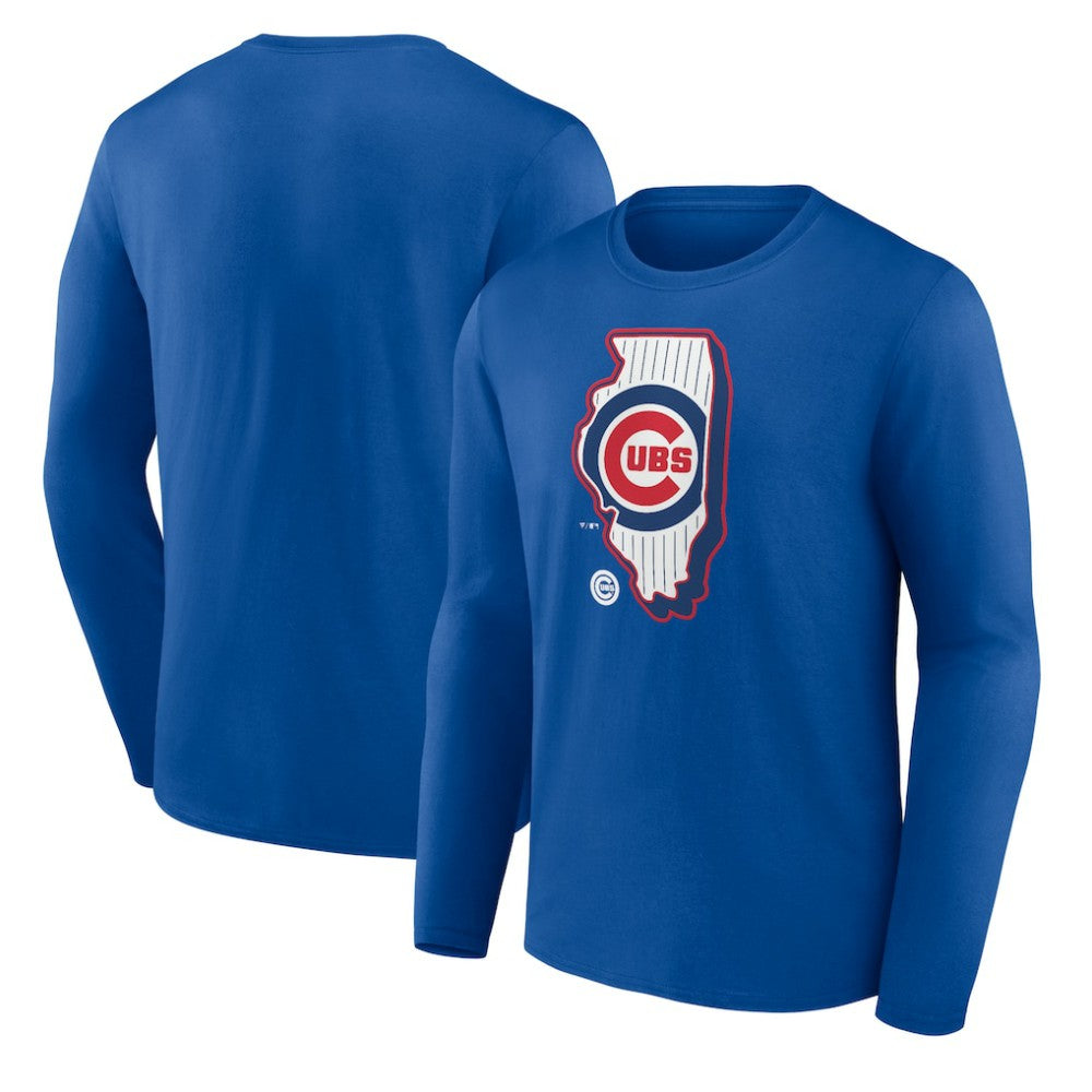 Royal Chicago Cubs Paint the Black Long Sleeve T-Shirt