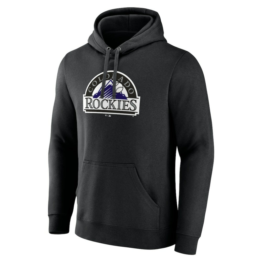 Black Colorado Rockies Cooperstown Collection Pullover Hoodie