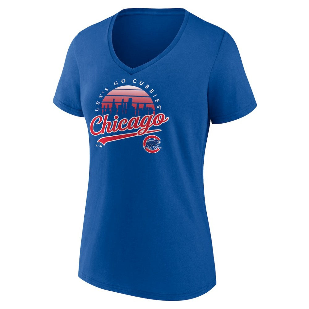 Royal Chicago Cubs Women's One Champion V-Neck T-Shirt