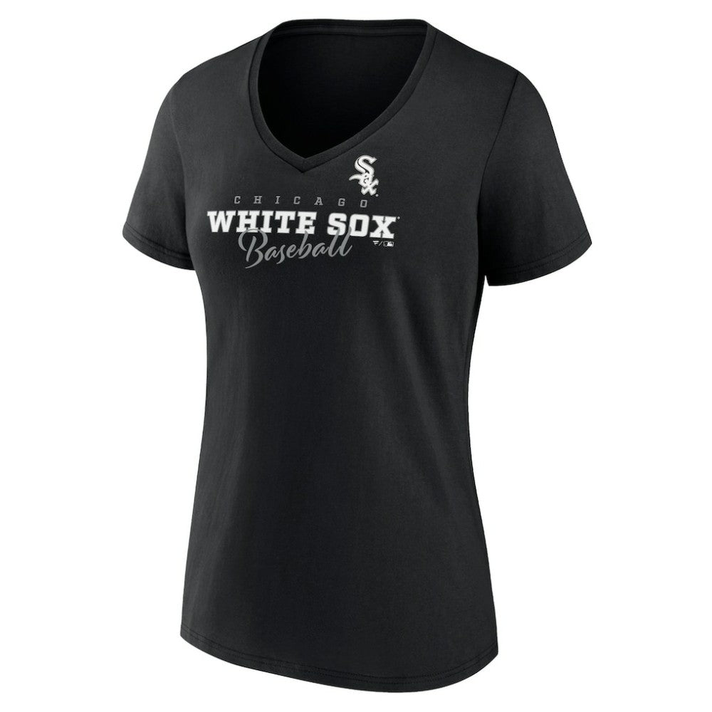 Black Chicago White Sox Women's Back In Business V-Neck T-Shirt