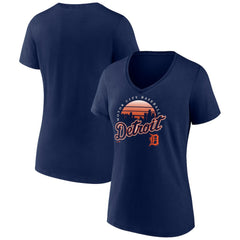 Navy Detroit Tigers Women's One Champion V-Neck T-Shirt
