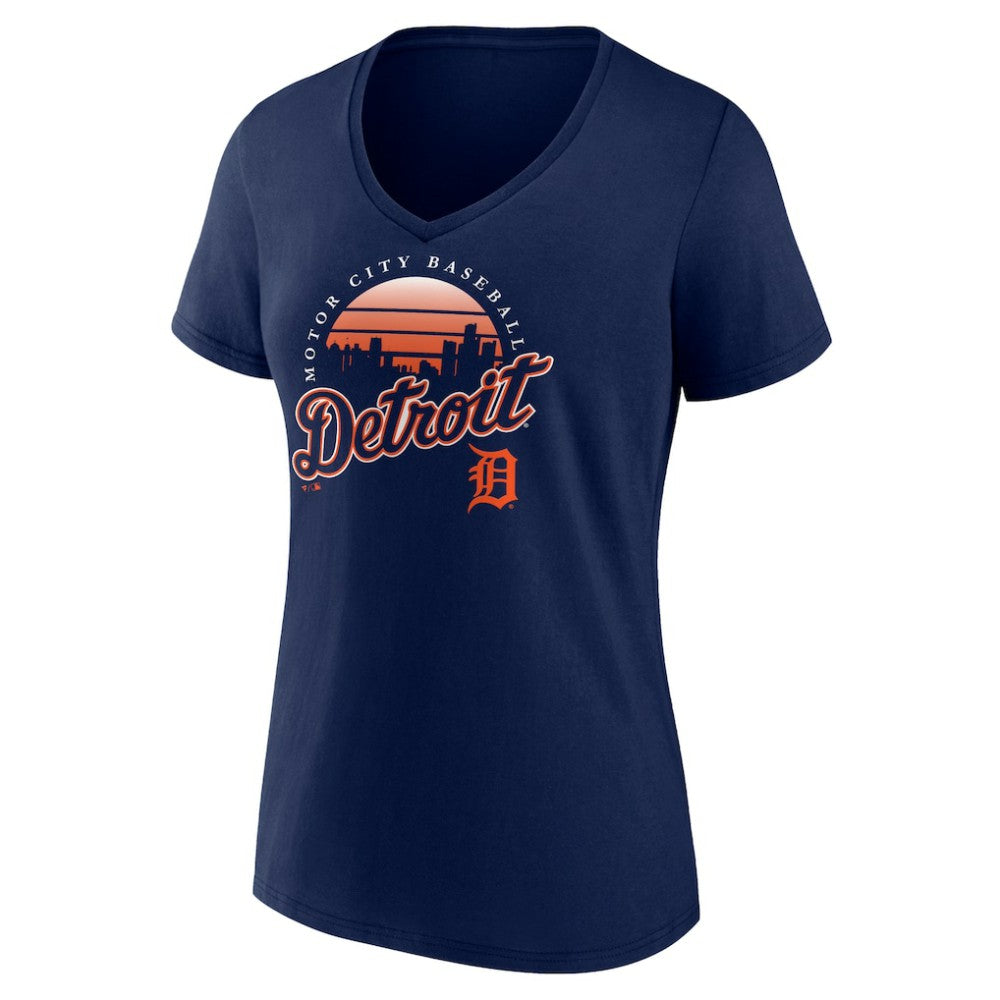 Navy Detroit Tigers Women's One Champion V-Neck T-Shirt