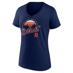 Navy Detroit Tigers Women's One Champion V-Neck T-Shirt