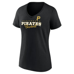 Black Pittsburgh Pirates Women's Back In Business V-Neck T-Shirt