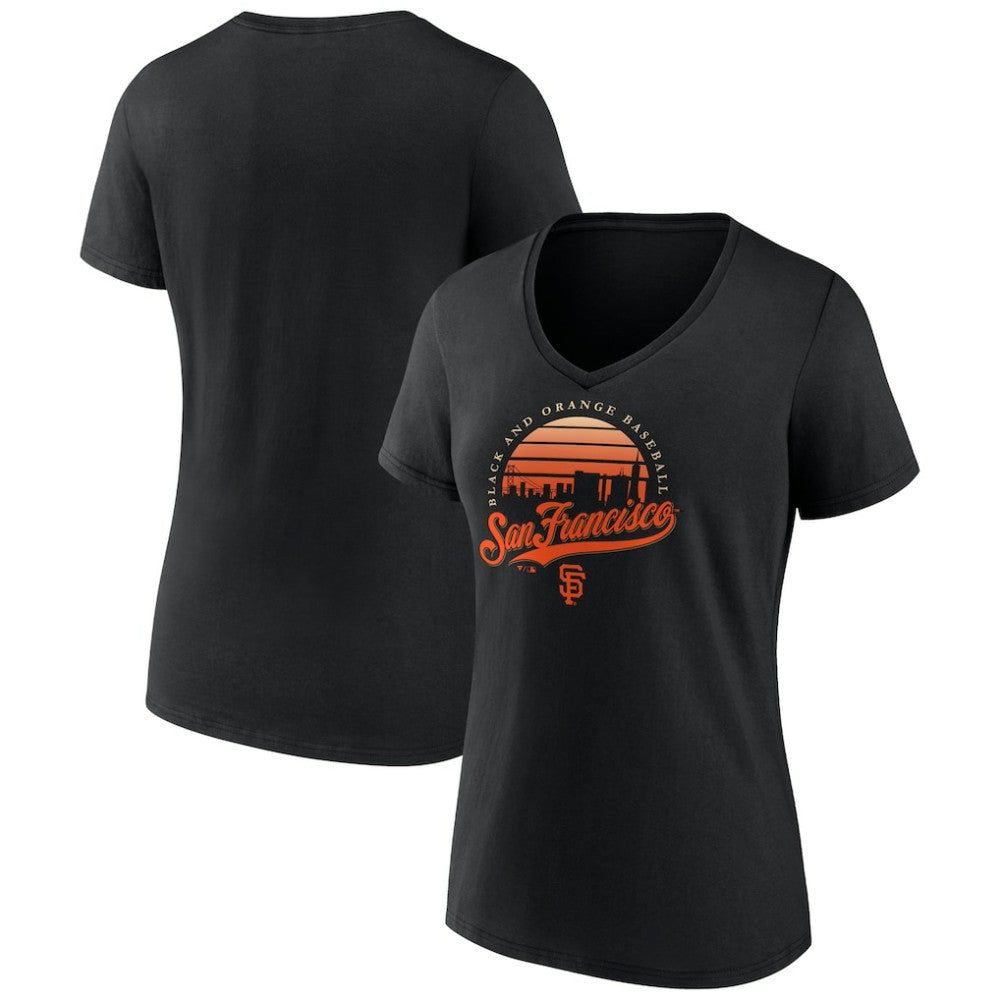 Black San Francisco Giants Women's One Champion V-Neck T-Shirt