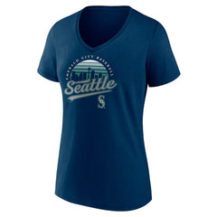 Navy Seattle Mariners Women's One Champion V-Neck T-Shirt
