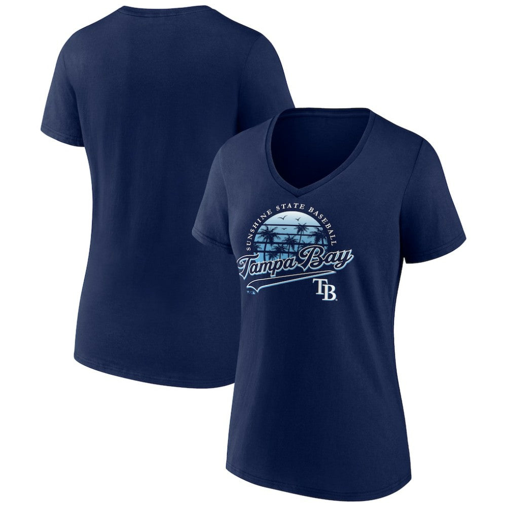 Navy Tampa Bay Rays Women's One Champion V-Neck T-Shirt