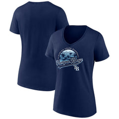 Navy Tampa Bay Rays Women's One Champion V-Neck T-Shirt