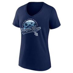 Navy Tampa Bay Rays Women's One Champion V-Neck T-Shirt