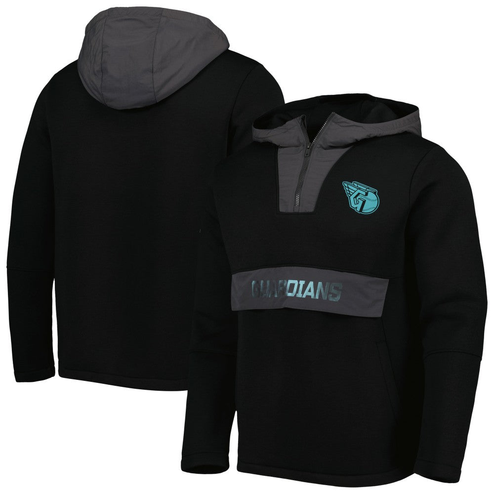 Black Cleveland Guardians Levelwear Ruckus Quarter-Zip Hoodie