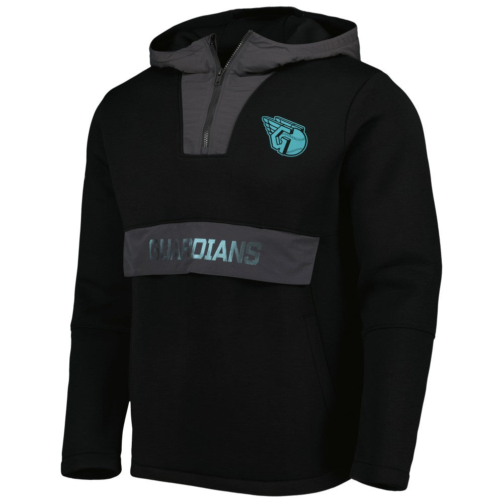 Black Cleveland Guardians Levelwear Ruckus Quarter-Zip Hoodie