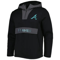 Black Atlanta Braves Levelwear Ruckus Quarter-Zip Hoodie