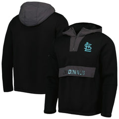 Black St. Louis Cardinals Levelwear Ruckus Quarter-Zip Hoodie
