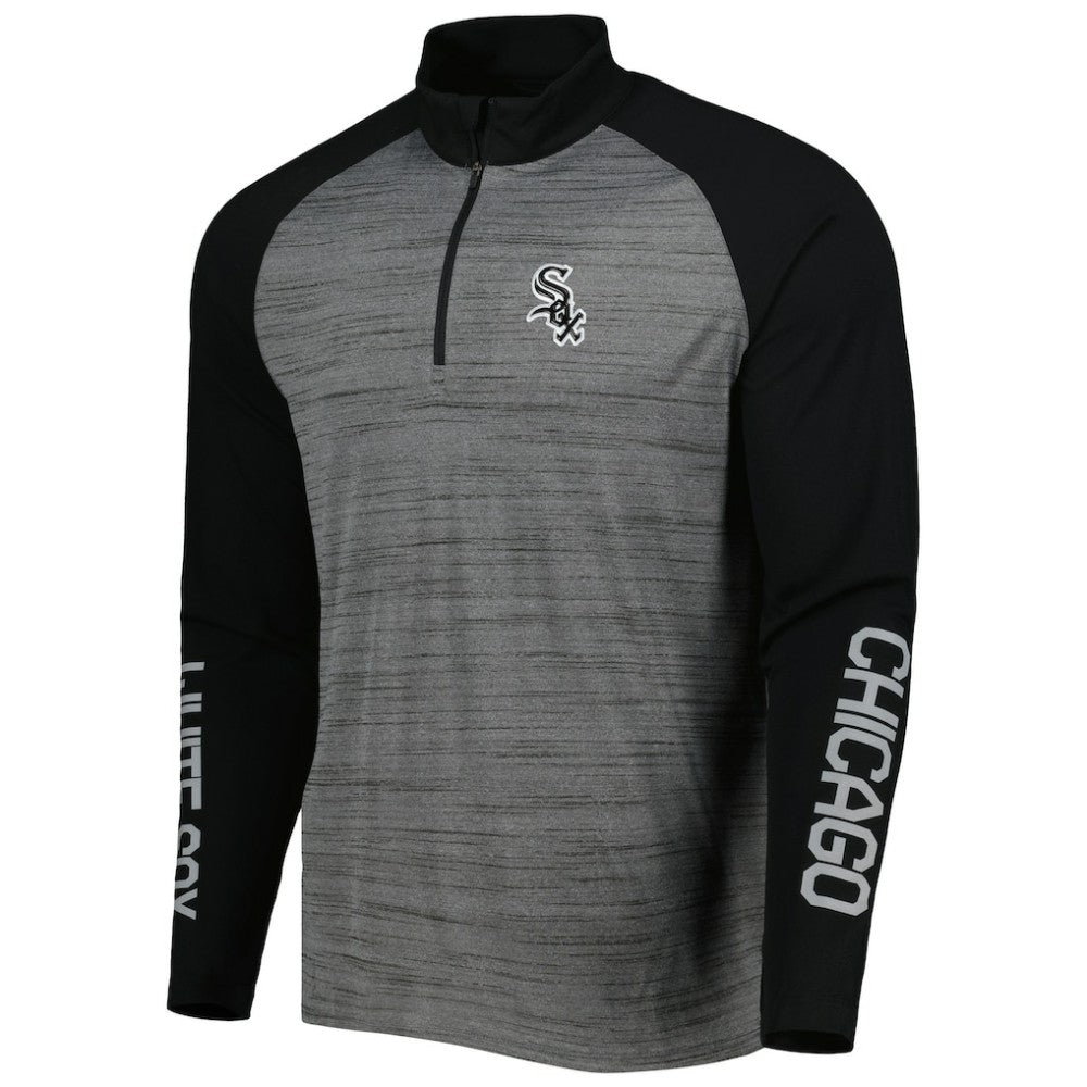 Heather Gray Chicago White Sox Levelwear Vandal Raglan Quarter-Zip Top