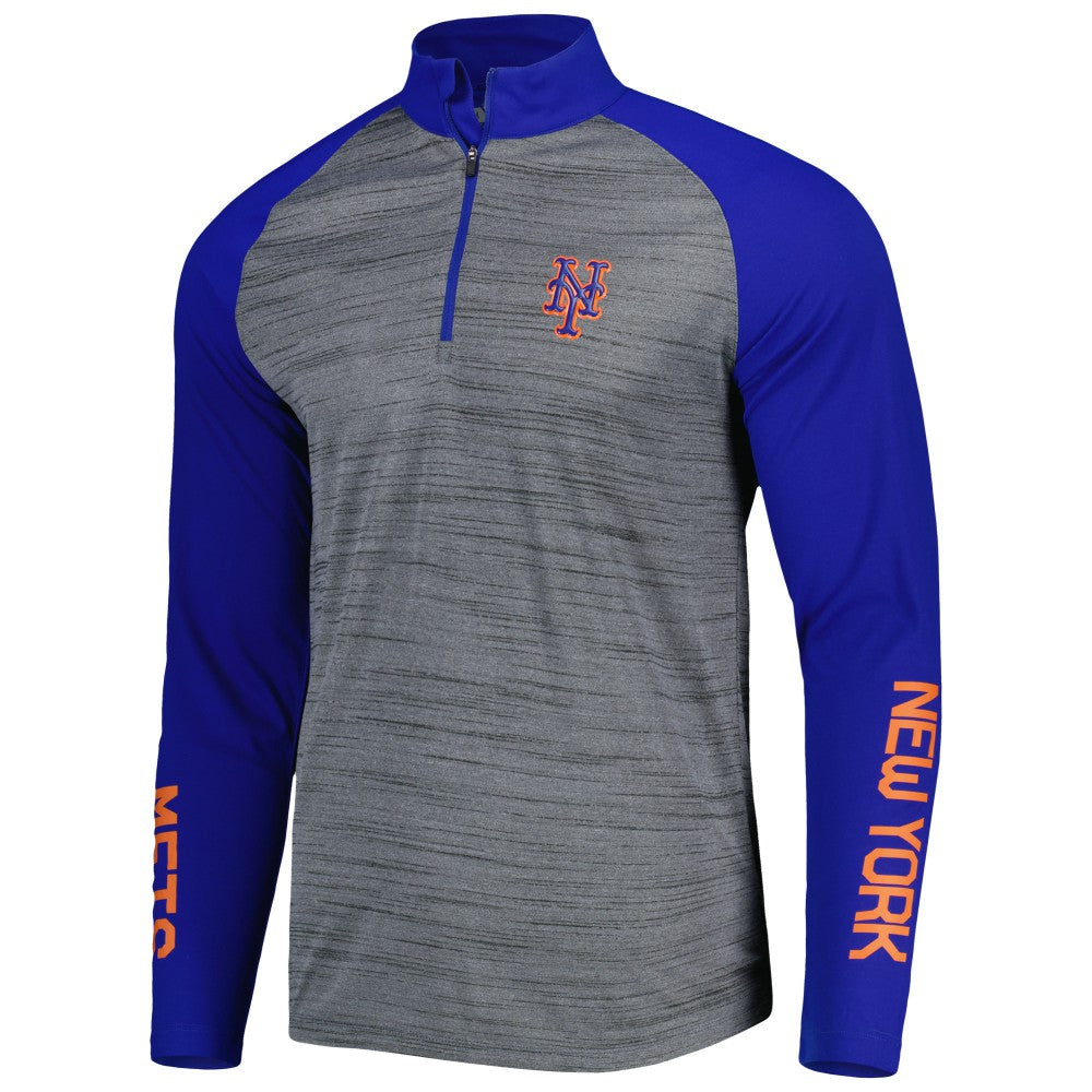 Heather Gray New York Mets Levelwear Vandal Raglan Quarter-Zip Top