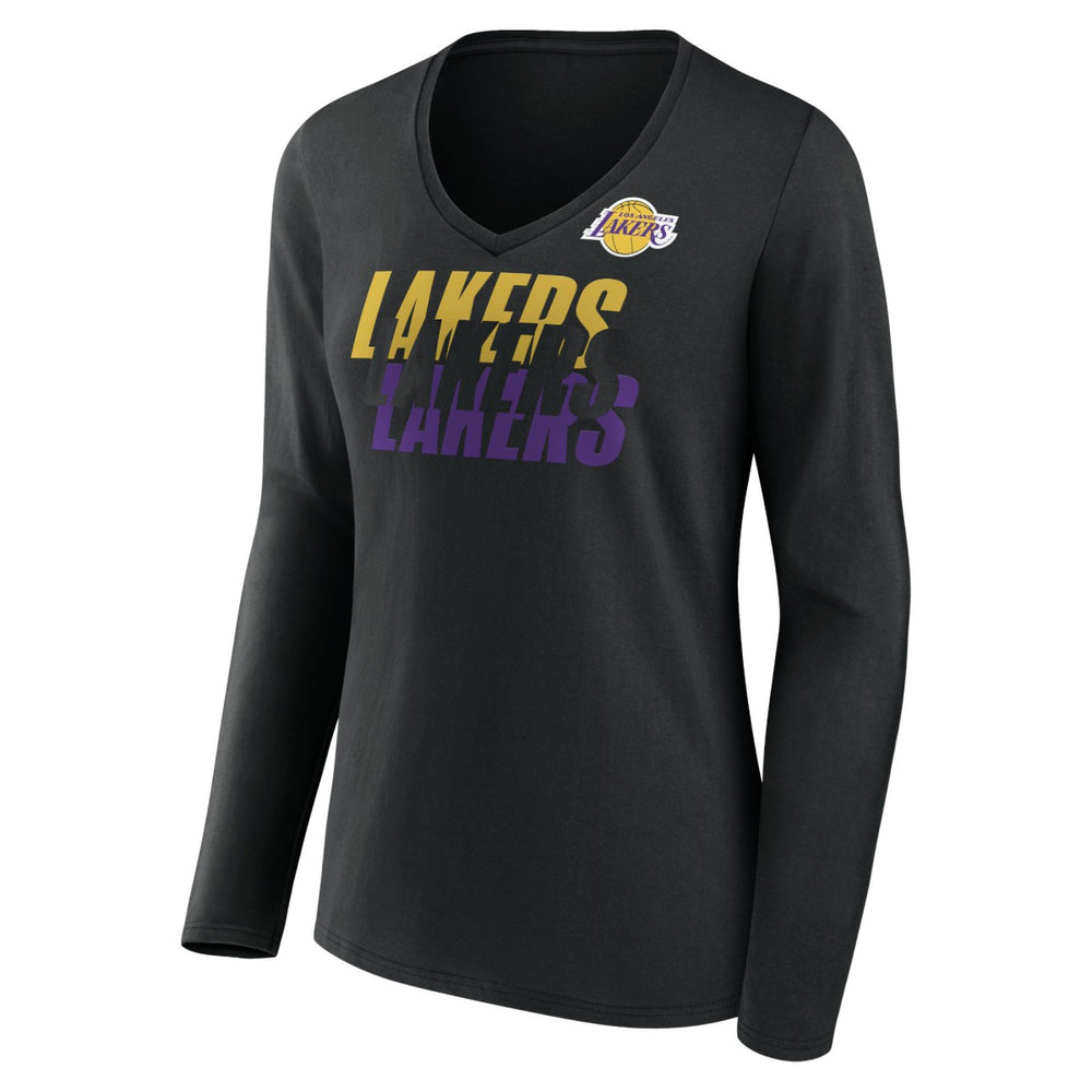 Los Angeles Lakers Women's Tumble V-Neck Long Sleeve T-Shirt
