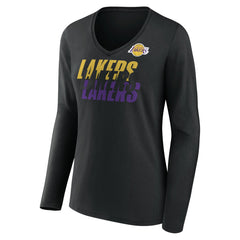 Los Angeles Lakers Women's Tumble V-Neck Long Sleeve T-Shirt