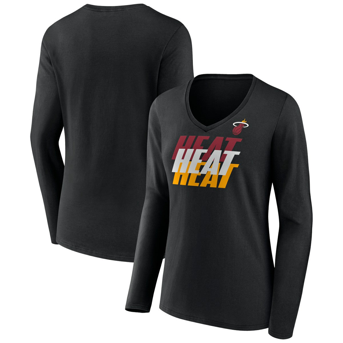 Miami Heat Women's Tumble V-Neck Long Sleeve T-Shirt