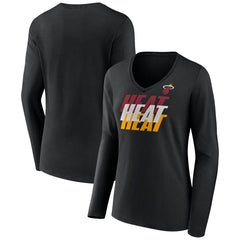 Miami Heat Women's Tumble V-Neck Long Sleeve T-Shirt