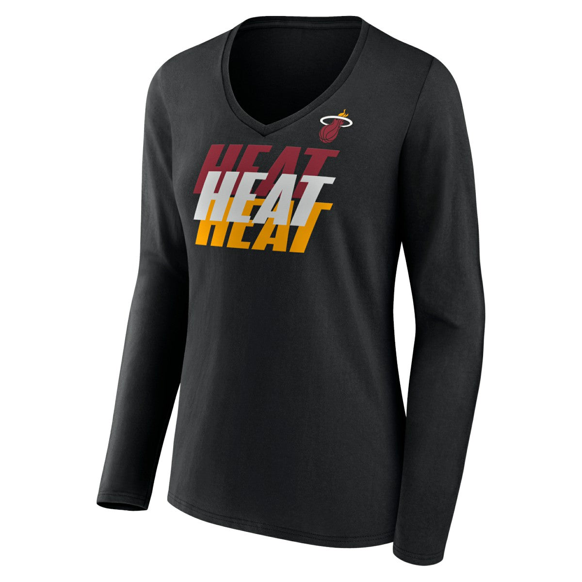 Miami Heat Women's Tumble V-Neck Long Sleeve T-Shirt