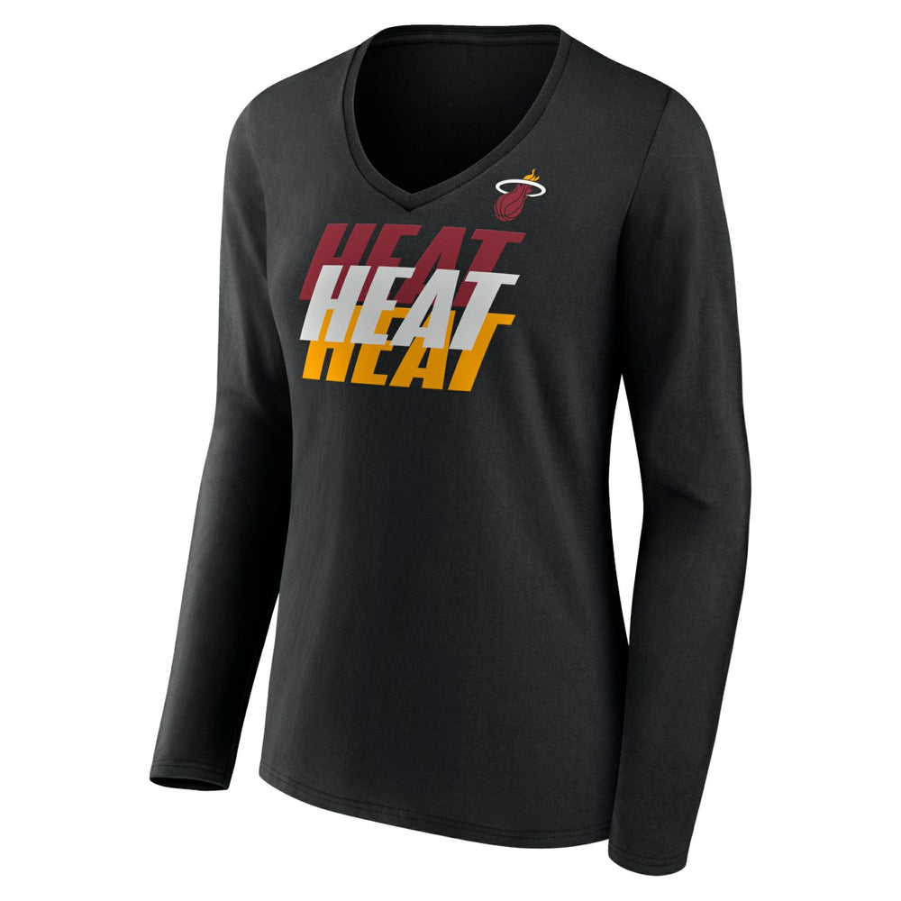 Miami Heat Women's Tumble V-Neck Long Sleeve T-Shirt