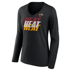 Miami Heat Women's Tumble V-Neck Long Sleeve T-Shirt
