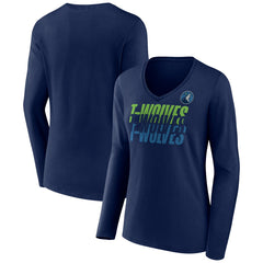 Minnesota Timberwolves Women's Tumble V-Neck Long Sleeve T-Shirt