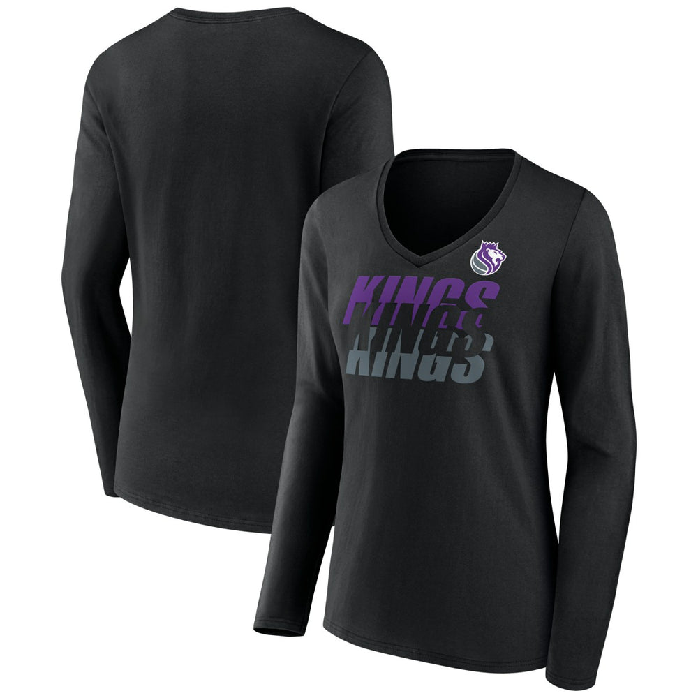 Sacramento Kings Women's Tumble V-Neck Long Sleeve T-Shirt