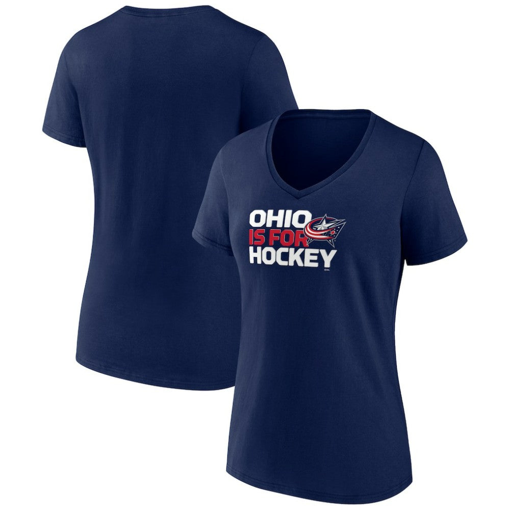 NHL Columbus Blue Jackets Women's Active Edge V-Neck T-Shirt