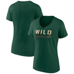 NHL Minnesota Wild Women's Primary Play V-Neck T-Shirt
