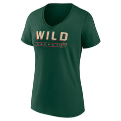 NHL Minnesota Wild Women's Primary Play V-Neck T-Shirt