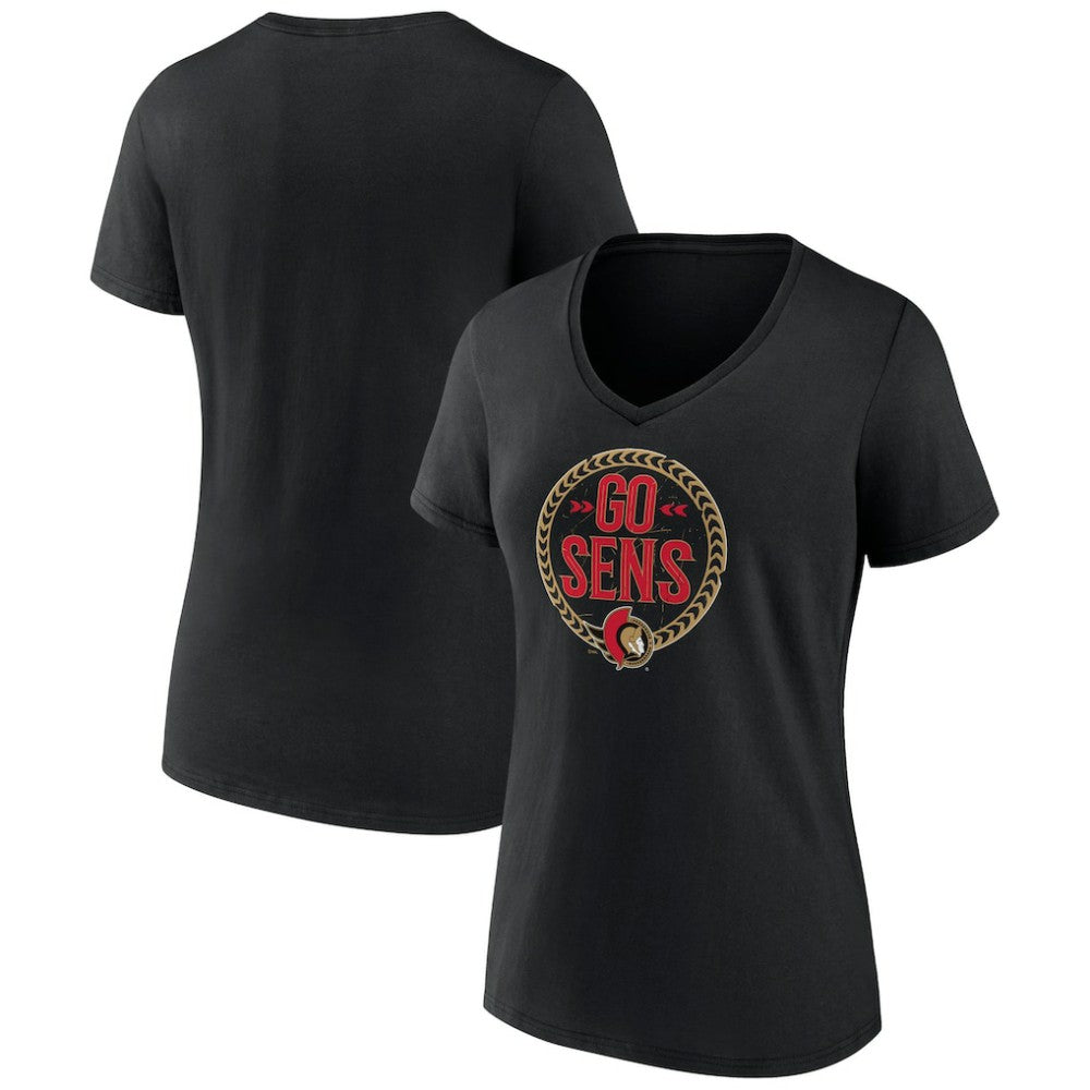 NHL Ottawa Senators Women's Active Edge V-Neck T-Shirt