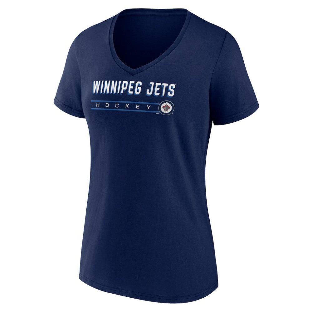 NHL Winnipeg Jets Women's Primary Play V-Neck T-Shirt